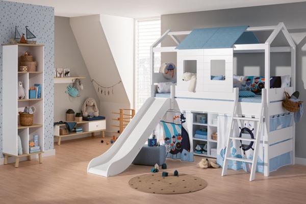 TINY HOUSE Spielbett mit Rutsche kombiniert mit YLVIE