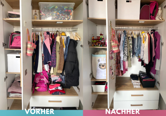 Kleiderschrank vorher/nachher